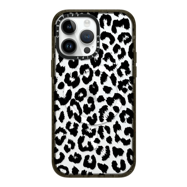 Hyakume x CASETiFY iPhone 14 Pro Max ケース ブラック インパクトケース MagSafe対応 Black Transparent Leopard Print