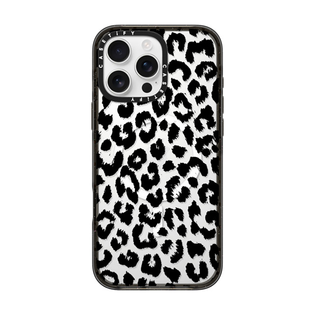 Hyakume x CASETiFY iPhone 16 Pro Max ケース ブラック インパクトケース MagSafe対応 Black Transparent Leopard Print