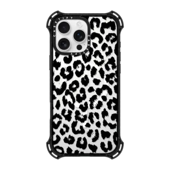 iPhone 16 Pro Max - Black Transparent Leopard Print