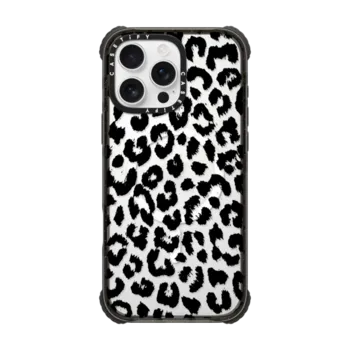 iPhone 16 Pro Max - Black Transparent Leopard Print