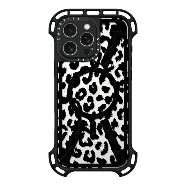 Hyakume x CASETiFY iPhone 16 Pro Max ケース ブラック ウルトラ バウンスケース MagSafe対応 Black Transparent Leopard Print