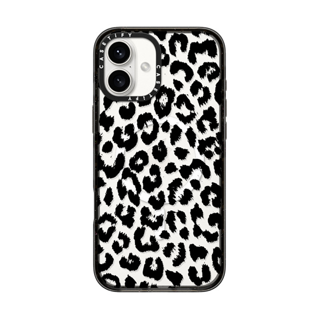 Hyakume x CASETiFY iPhone 16 Plus ケース ブラック インパクトケース MagSafe対応 Black Transparent Leopard Print