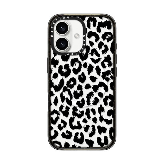 Hyakume x CASETiFY iPhone 16 ケース ブラック インパクトケース MagSafe対応 Black Transparent Leopard Print