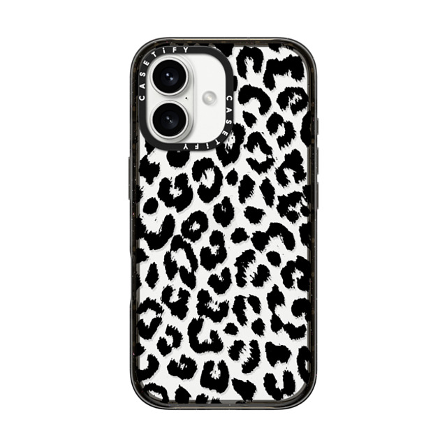 Hyakume x CASETiFY iPhone 16 ケース ブラック インパクトケース Black Transparent Leopard Print