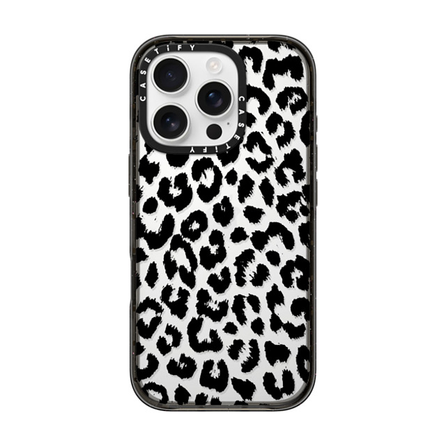 Hyakume x CASETiFY iPhone 16 Pro ケース ブラック インパクトケース Black Transparent Leopard Print