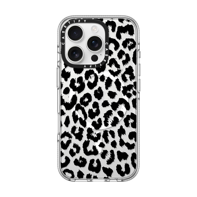 Hyakume x CASETiFY iPhone 16 Pro ケース クリア クリア ケース MagSafe対応 Black Transparent Leopard Print