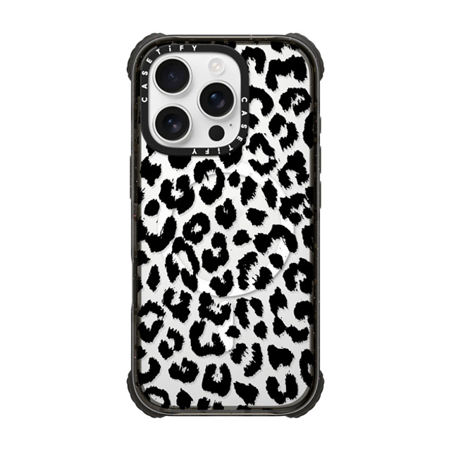 Hyakume x CASETiFY iPhone 16 Pro ケース ブラック ウルトラ インパクトケース MagSafe 対応 Black Transparent Leopard Print