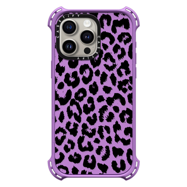 Hyakume x CASETiFY iPhone 15 Pro Max ケース Matte Purple バウンスケース Black Transparent Leopard Print