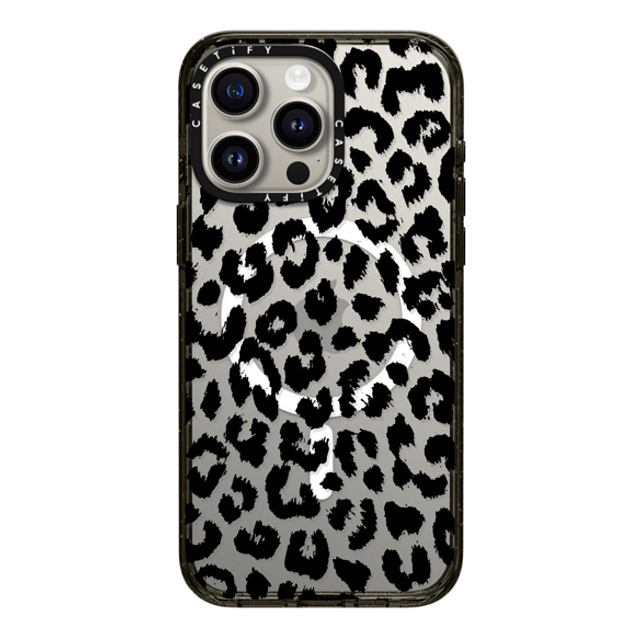 Hyakume x CASETiFY iPhone 15 Pro Max ケース ブラック インパクトケース MagSafe対応 Black Transparent Leopard Print