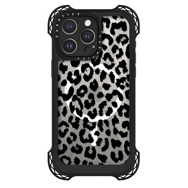 Hyakume x CASETiFY iPhone 15 Pro Max ケース ブラック ウルトラ バウンスケース MagSafe対応 Black Transparent Leopard Print