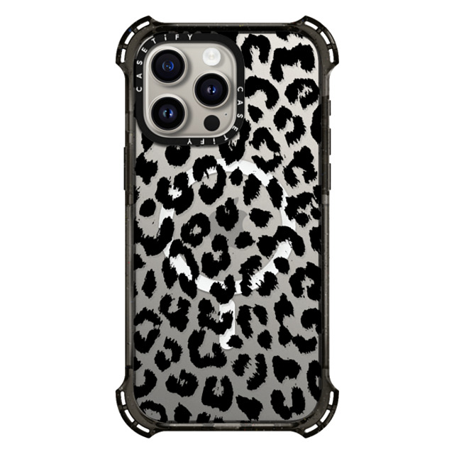 Hyakume x CASETiFY iPhone 15 Pro Max ケース ブラック バウンスケース Black Transparent Leopard Print