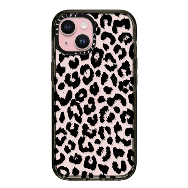 Hyakume x CASETiFY iPhone 15 ケース ブラック インパクトケース Black Transparent Leopard Print