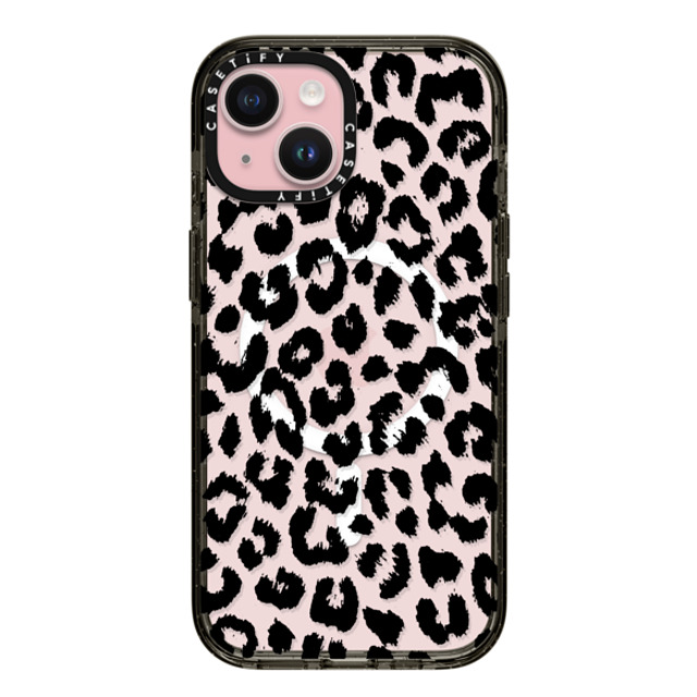 Hyakume x CASETiFY iPhone 15 ケース ブラック インパクトケース MagSafe対応 Black Transparent Leopard Print