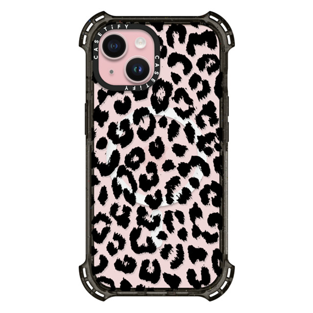 Hyakume x CASETiFY iPhone 15 ケース ブラック バウンスケース Black Transparent Leopard Print