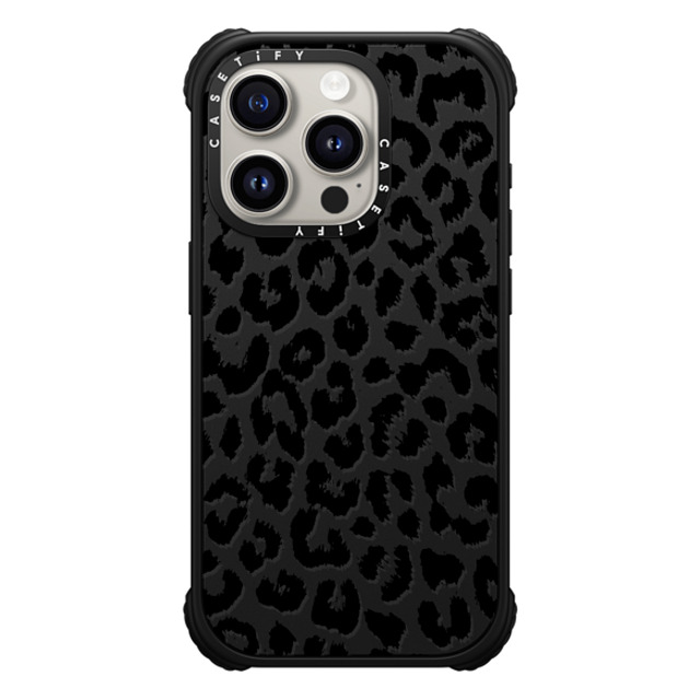 Hyakume x CASETiFY iPhone 15 Pro ケース マットブラック ウルトラ インパクトケース MagSafe 対応 Black Transparent Leopard Print