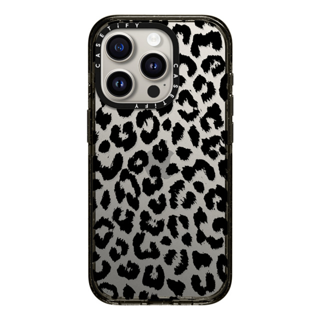 Hyakume x CASETiFY iPhone 15 Pro ケース ブラック インパクトケース Black Transparent Leopard Print