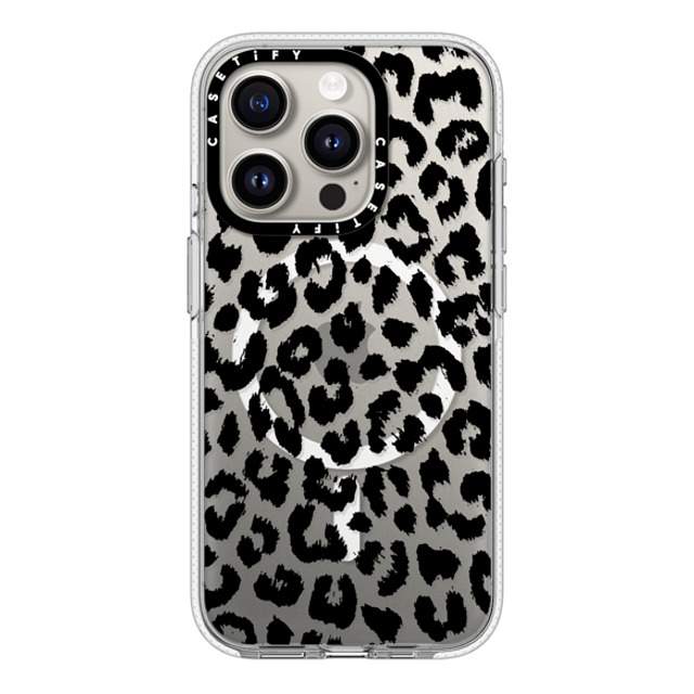 Hyakume x CASETiFY iPhone 15 Pro ケース クリア クリア ケース MagSafe対応 Black Transparent Leopard Print