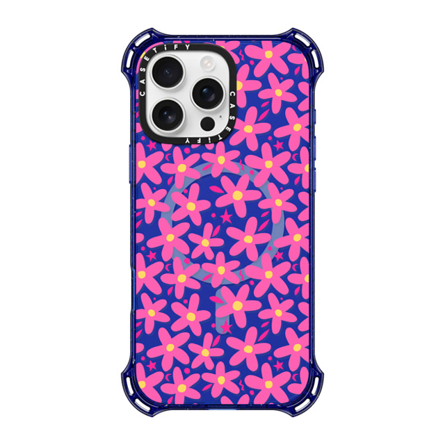 Hyakume x CASETiFY iPhone 16 Pro Max Case コバルトブルー バウンスケース Transparent Pink Flowers Floral Pattern Hyakume x CASETiFY iPhone 16 Pro Max Case コバルトブルー バウンスケース Transparent Pink Flowers Floral Pattern