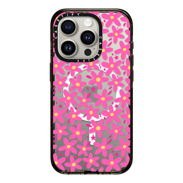 Hyakume x CASETiFY iPhone 15 Pro ケース Floral,Pattern ブラック インパクトケース MagSafe対応 Transparent Pink Flowers Floral Pattern Father's Day Hyakume x CASETiFY iPhone 15 Pro ケース Floral,Pattern ブラック インパクトケース MagSafe対応 Transparent Pink Flowers Floral Pattern Father's Day
