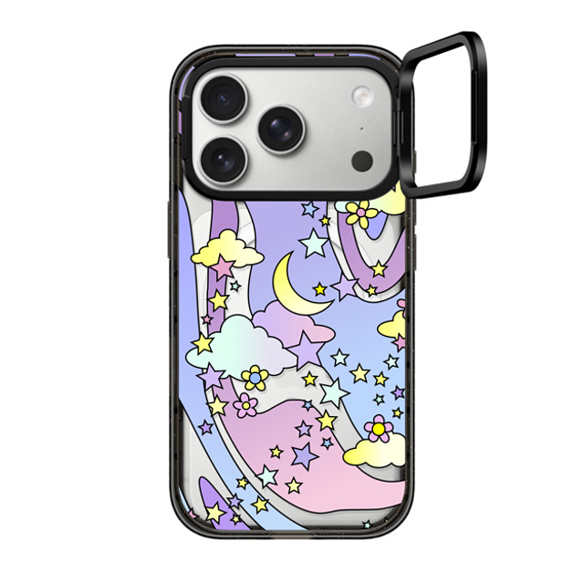 Hyakume x CASETiFY iPhone 17 Pro Case Star,Cloud Black CpNgOX^hP[X MagSafeΉ Transparent Pastel Trippy Swirls Moon Stars And