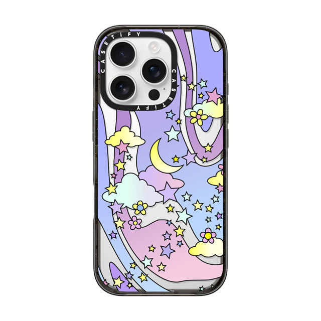 Hyakume x CASETiFY iPhone 16 Pro Case Star,Cloud Black インパクトケース Transparent Pastel Trippy Swirls Moon Stars And Clouds 70s Retro Design Mother's Day Hyakume x CASETiFY iPhone 16 Pro Case Star,Cloud Black インパクトケース Transparent Pastel Trippy Swirls Moon Stars And Clouds 70s Retro Design Mother's Day