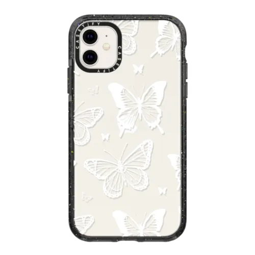 iPhone 11 - White Transparent Butterfly Pattern