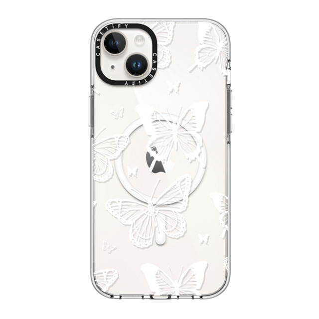 Hyakume x CASETiFY iPhone 14 Plus ケース Butterfly,Pattern クリア クリア ケース MagSafe対応 White Transparent Butterfly Pattern Mother's Day Hyakume x CASETiFY iPhone 14 Plus ケース Butterfly,Pattern クリア クリア ケース MagSafe対応 White Transparent Butterfly Pattern Mother's Day