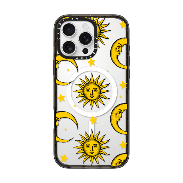 Hyakume x CASETiFY iPhone 16 Pro Max ケース Star,Nature ブラック インパクトケース MagSafe対応 Sun Moon Stars Transparent Gold Yellow Father's Day Hyakume x CASETiFY iPhone 16 Pro Max ケース Star,Nature ブラック インパクトケース MagSafe対応 Sun Moon Stars Transparent Gold Yellow Father's Day