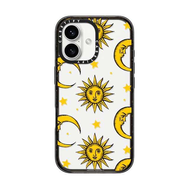 Hyakume x CASETiFY iPhone 16 ケース Star,Nature ブラック インパクトケース Sun Moon Stars Transparent Gold Yellow Father's Day Hyakume x CASETiFY iPhone 16 ケース Star,Nature ブラック インパクトケース Sun Moon Stars Transparent Gold Yellow Father's Day