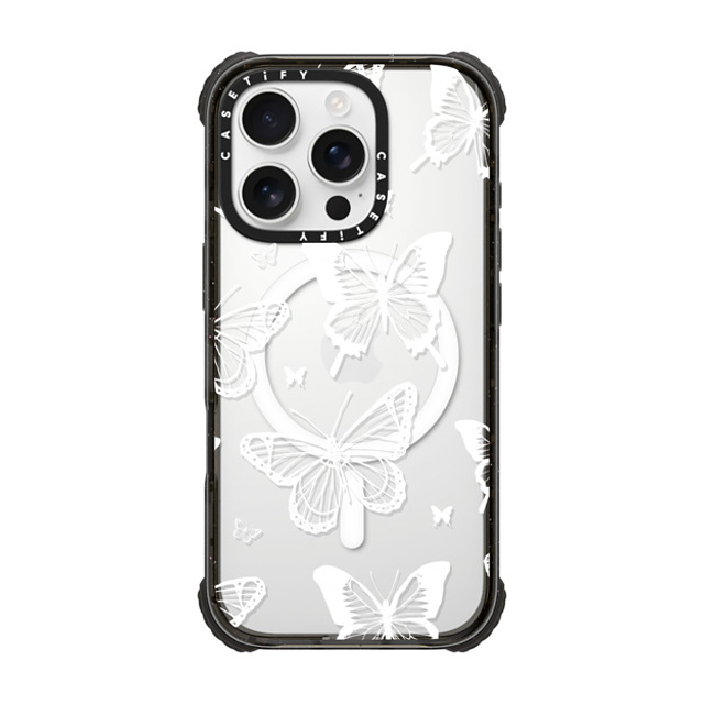 Hyakume x CASETiFY iPhone 16 Pro ケース Butterfly,Pattern ブラック ウルトラ インパクトケース MagSafe 対応 White Transparent Butterfly Pattern Father's Day Hyakume x CASETiFY iPhone 16 Pro ケース Butterfly,Pattern ブラック ウルトラ インパクトケース MagSafe 対応 White Transparent Butterfly Pattern Father's Day