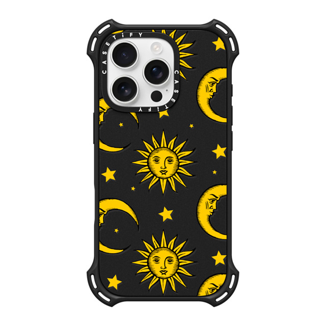 Hyakume x CASETiFY iPhone 16 Pro Case Matte Black バウンスケース Sun Moon Stars Transparent Gold Yellow Hyakume x CASETiFY iPhone 16 Pro Case Matte Black バウンスケース Sun Moon Stars Transparent Gold Yellow