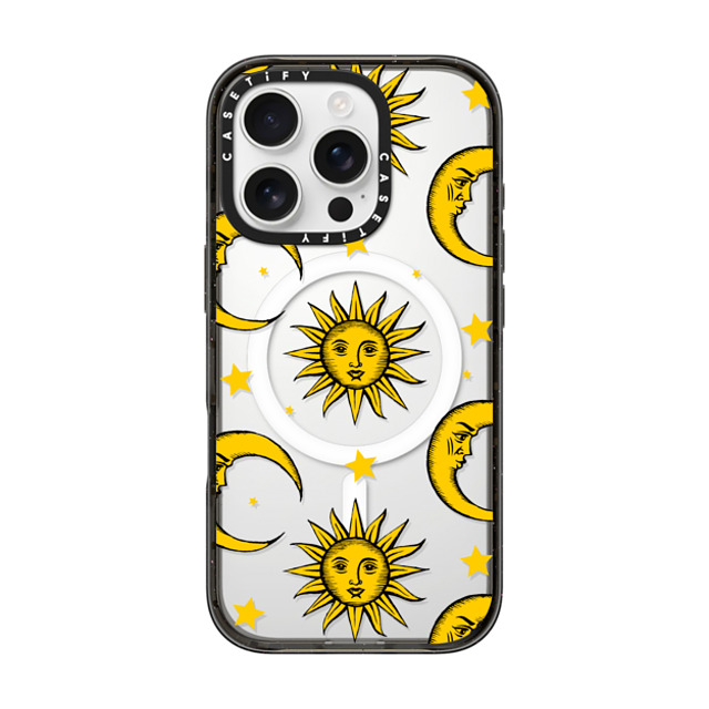 Hyakume x CASETiFY iPhone 16 Pro Case Star,Nature Black Impact Case MagSafe Compatible Sun Moon Stars Transparent Gold Yellow Back to School Hyakume x CASETiFY iPhone 16 Pro Case Star,Nature Black Impact Case MagSafe Compatible Sun Moon Stars Transparent Gold Yellow Back to School
