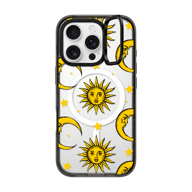 Hyakume x CASETiFY iPhone 16 Pro Case Star,Nature Black インパクトリングスタンドケース MagSafe対応 Sun Moon Stars Transparent Gold Yellow Father's Day Hyakume x CASETiFY iPhone 16 Pro Case Star,Nature Black インパクトリングスタンドケース MagSafe対応 Sun Moon Stars Transparent Gold Yellow Father's Day