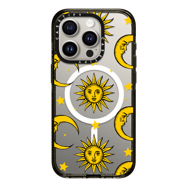 Hyakume x CASETiFY iPhone 15 Pro Case Star,Nature Black Impact Case MagSafe Compatible Sun Moon Stars Transparent Gold Yellow Back to School Hyakume x CASETiFY iPhone 15 Pro Case Star,Nature Black Impact Case MagSafe Compatible Sun Moon Stars Transparent Gold Yellow Back to School