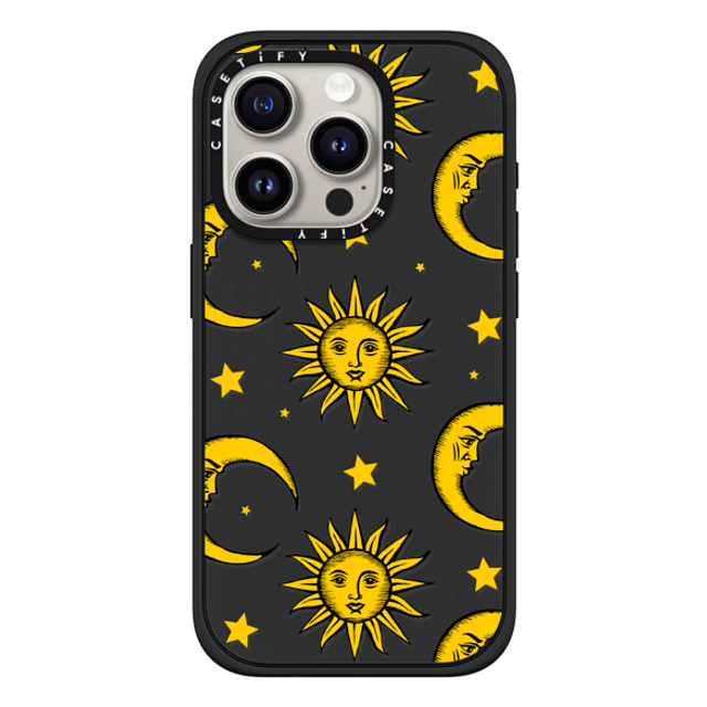 Hyakume x CASETiFY iPhone 15 Pro ケース Star,Nature マットブラック インパクトケース MagSafe対応 Sun Moon Stars Transparent Gold Yellow Father's Day Hyakume x CASETiFY iPhone 15 Pro ケース Star,Nature マットブラック インパクトケース MagSafe対応 Sun Moon Stars Transparent Gold Yellow Father's Day