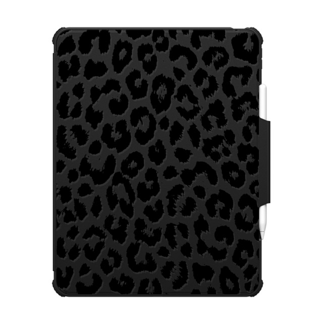 Hyakume x CASETiFY iPad Pro 13 (M4) ブラック インパクト フォリオ ケース Transparent Black Leopard Print