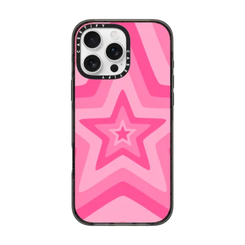 iPhone 16 Pro Max - Pink Star Starburst 70s Retro Pattern