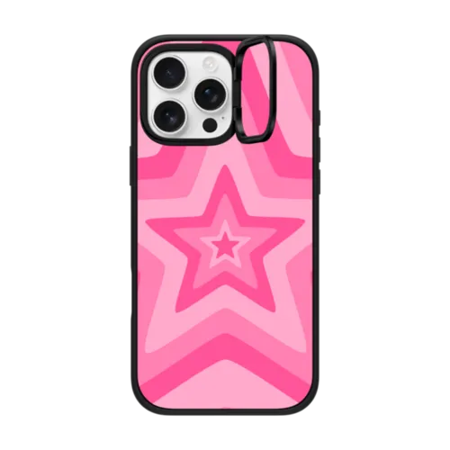 iPhone 16 Pro Max - Pink Star Starburst 70s Retro Pattern