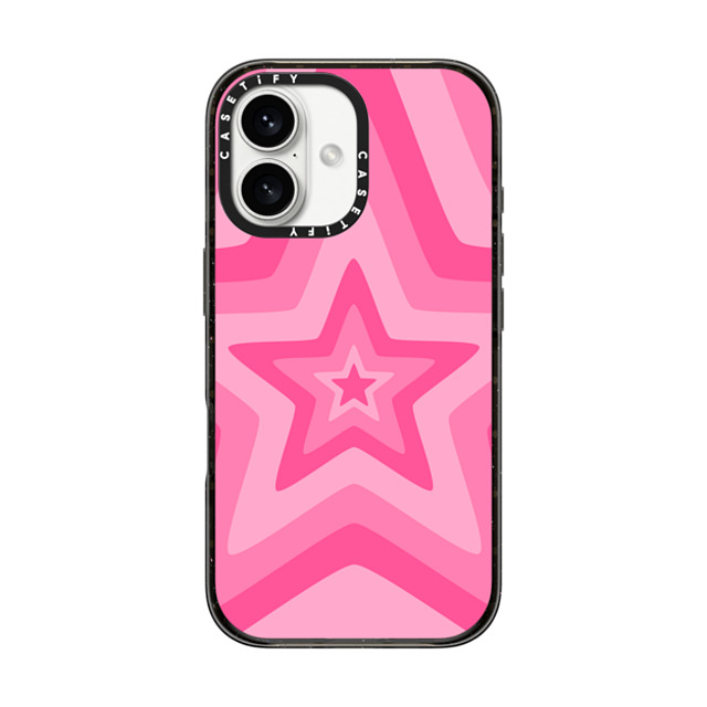 Hyakume x CASETiFY iPhone 16 Case Star,Pattern Black Impact Case MagSafe Compatible Pink Star Starburst 70s Retro Pattern Father's Day Hyakume x CASETiFY iPhone 16 Case Star,Pattern Black Impact Case MagSafe Compatible Pink Star Starburst 70s Retro Pattern Father's Day