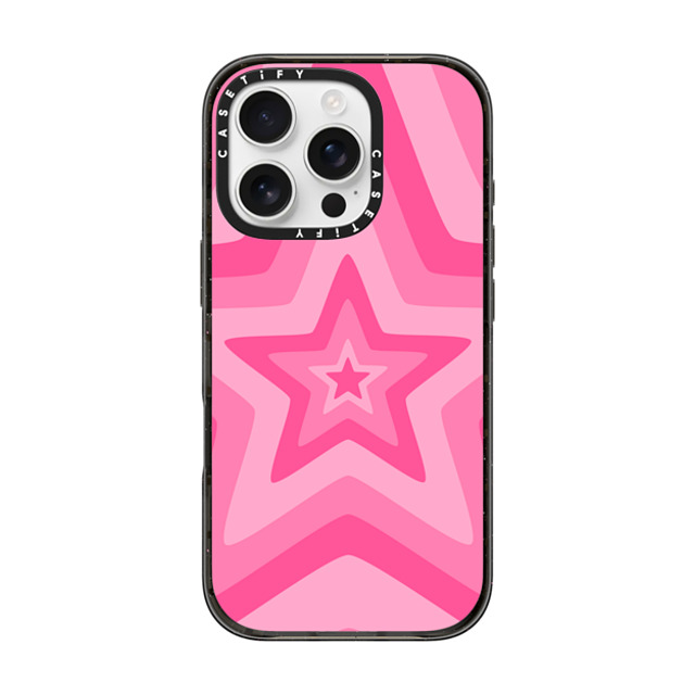Hyakume x CASETiFY iPhone 16 Pro Case Star,Pattern Black Impact Case MagSafe Compatible Pink Star Starburst 70s Retro Pattern Mother's Day Hyakume x CASETiFY iPhone 16 Pro Case Star,Pattern Black Impact Case MagSafe Compatible Pink Star Starburst 70s Retro Pattern Mother's Day