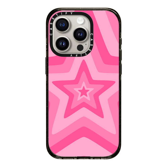 Hyakume x CASETiFY iPhone 15 Pro ケース Star,Pattern ブラック インパクトケース MagSafe対応 Pink Star Starburst 70s Retro Pattern Back to School Hyakume x CASETiFY iPhone 15 Pro ケース Star,Pattern ブラック インパクトケース MagSafe対応 Pink Star Starburst 70s Retro Pattern Back to School