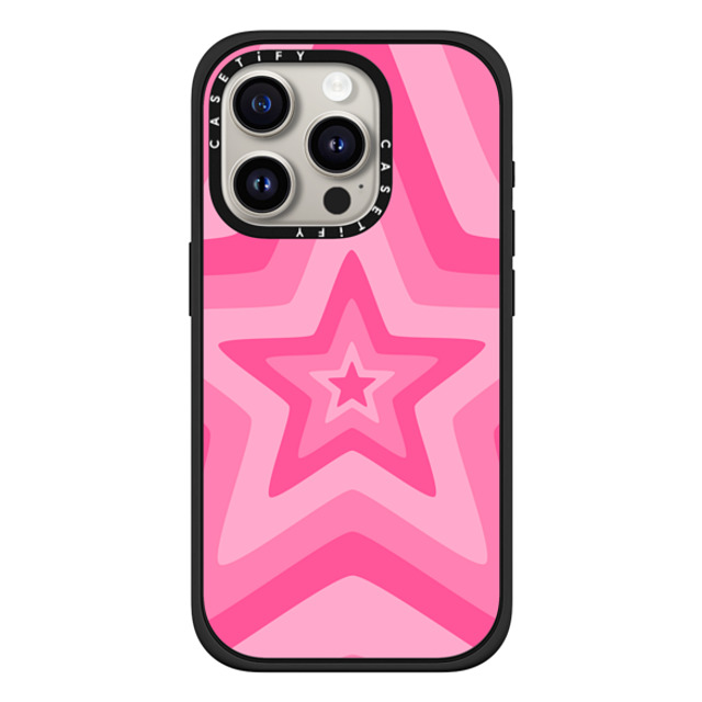 Hyakume x CASETiFY iPhone 15 Pro ケース Star,Pattern マットブラック インパクトケース MagSafe対応 Pink Star Starburst 70s Retro Pattern Back to School Hyakume x CASETiFY iPhone 15 Pro ケース Star,Pattern マットブラック インパクトケース MagSafe対応 Pink Star Starburst 70s Retro Pattern Back to School