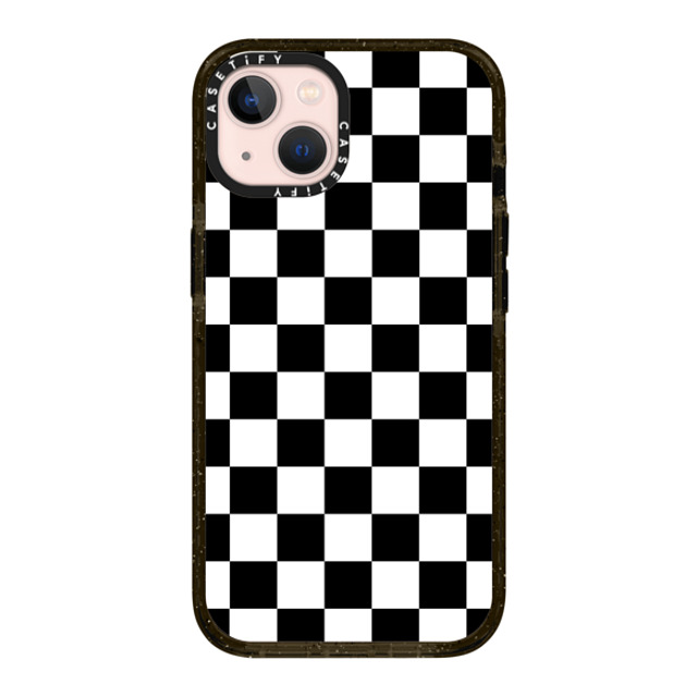 Hyakume x CASETiFY iPhone 13 ケース ブラック インパクトケース Black White Check Checkerboard Chess Board Two Tone Ska Pattern