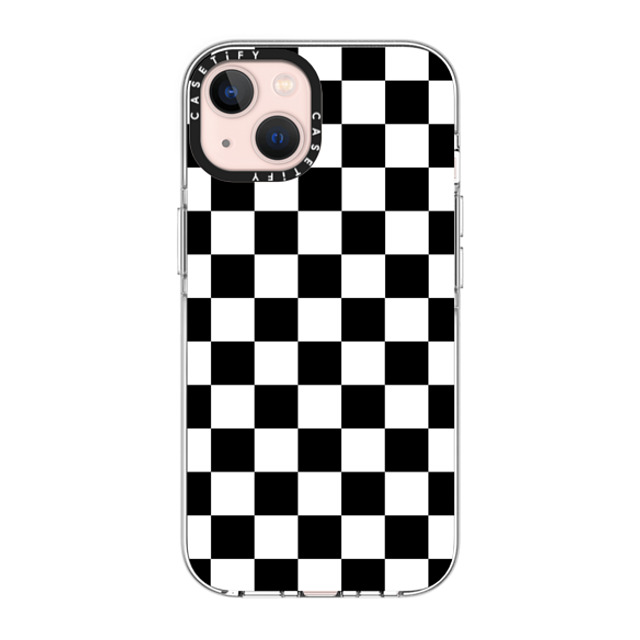 Hyakume x CASETiFY iPhone 13 ケース クリア クリア ケース MagSafe対応 Black White Check Checkerboard Chess Board Two Tone Ska Pattern