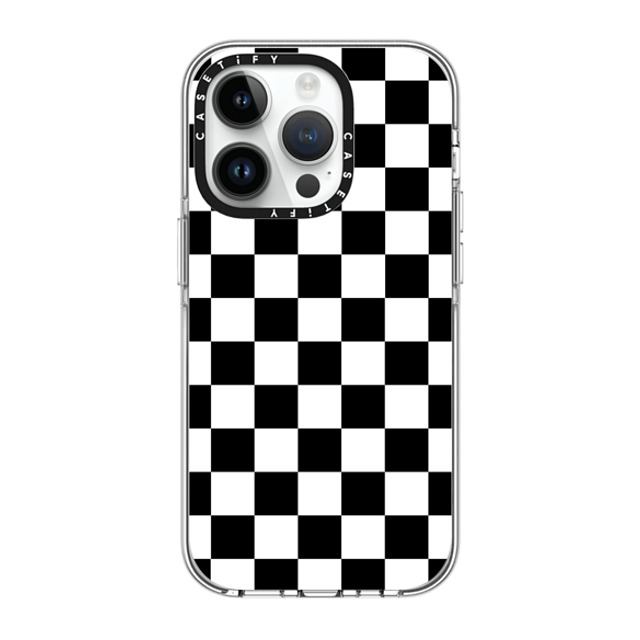 Hyakume x CASETiFY iPhone 14 Pro ケース クリア クリア ケース MagSafe対応 Black White Check Checkerboard Chess Board Two Tone Ska Pattern