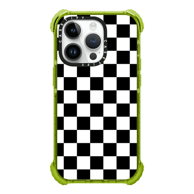 Hyakume x CASETiFY iPhone 14 Pro Case Kiwi ウルトラインパクトケース Black White Check Checkerboard Chess Board Two Tone Ska Pattern Hyakume x CASETiFY iPhone 14 Pro Case Kiwi ウルトラインパクトケース Black White Check Checkerboard Chess Board Two Tone Ska Pattern
