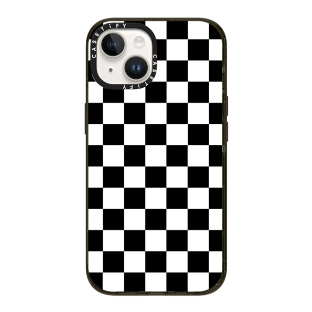 Hyakume x CASETiFY iPhone 14 ケース ブラック インパクトケース Black White Check Checkerboard Chess Board Two Tone Ska Pattern