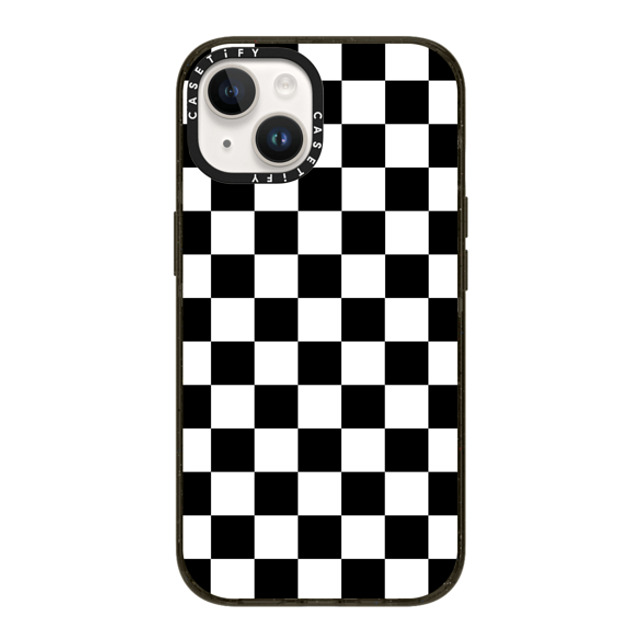 Hyakume x CASETiFY iPhone 14 ケース ブラック インパクトケース MagSafe対応 Black White Check Checkerboard Chess Board Two Tone Ska Pattern