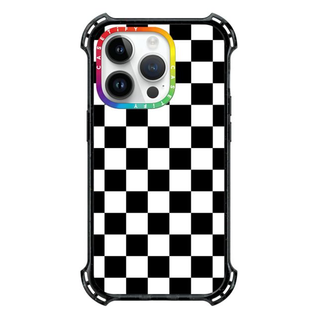 Hyakume x CASETiFY iPhone 14 Pro ケース ブラック プライド バウンス ケース MagSafe対応 Black White Check Checkerboard Chess Board Two Tone Ska Pattern