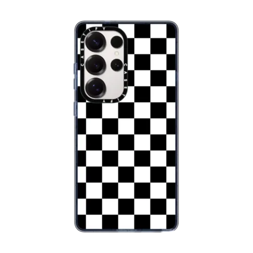 Galaxy S25 Ultra - Black White Check Checkerboard Chess Board Two Tone Ska Pattern